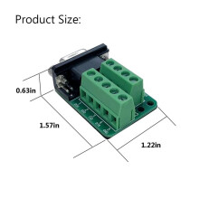 10PCS DB9 Solderless Connector, RS232 D-SUB Serial to 2 Row 9-Pin Port Terminal Adapter Breakout Board with Nuts