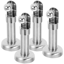 4pcs Stainless Steel Partition Foot Restroom Holder Sturdy Toilet Partition Support