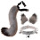 Hair Clips Cocker Tail Animal Element Adjustable Faux Fur Solid Wolf Tail Ears Collar for Cosplay 1