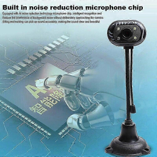 4-LED HD Computer Webcam with Microphone for Desktop Laptop Computer Camera 2