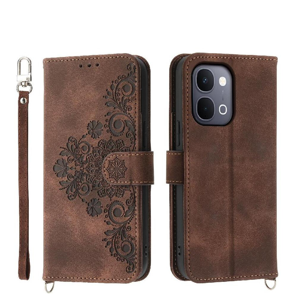 () Case For Vivo Y31d Multiple Credit Card Slots Wristband Shockproof Embossed 764563374625