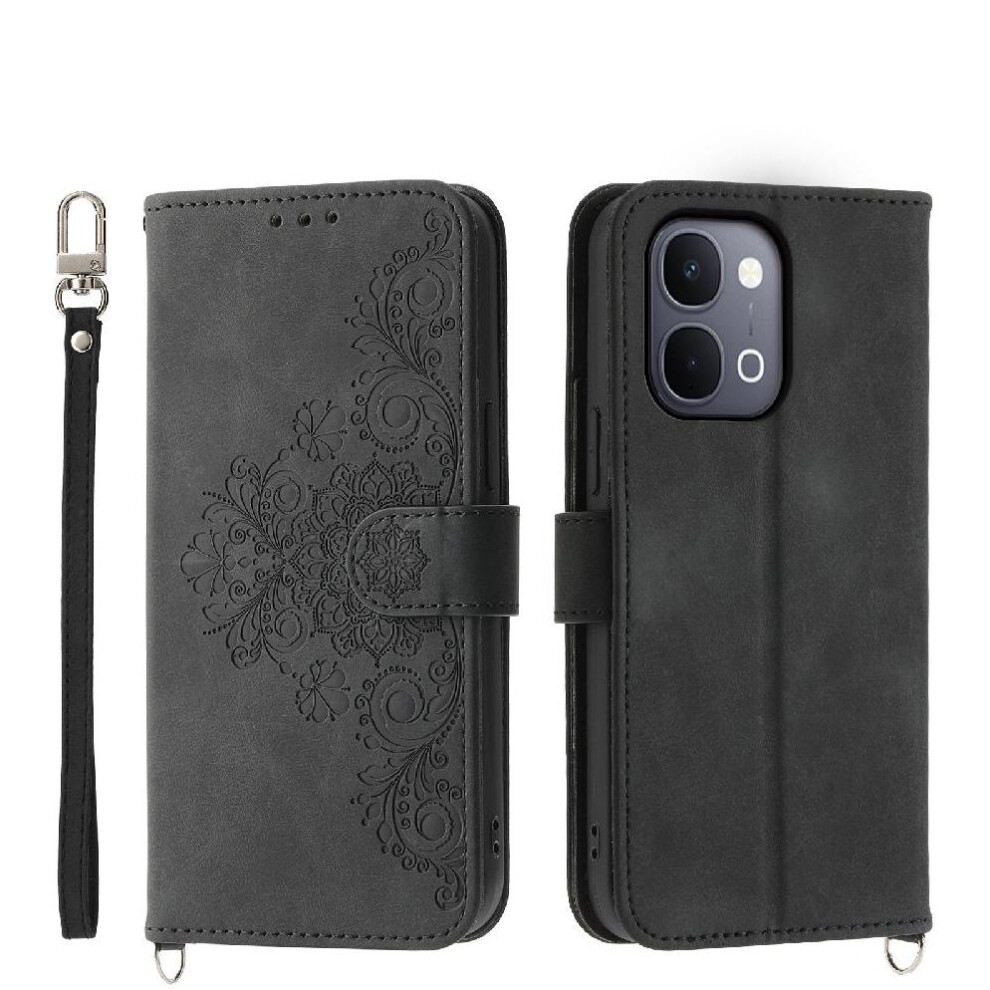 () Case For Vivo Y31d Multiple Credit Card Slots Wristband Shockproof Embossed 764563374632