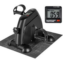 AGM Mini Exercise Bike Pedal Sit Down, Under Desk Bike with LCD Display for Legs and Arms, Non-Slip Mat Included