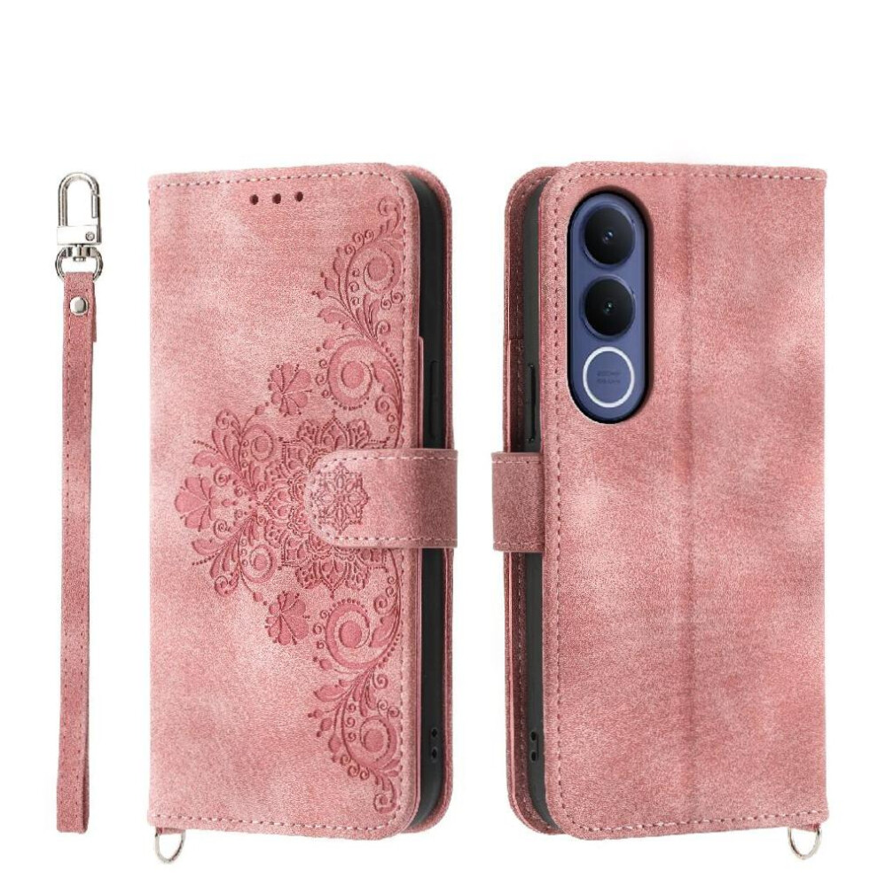 Case For Vivo V70 Fe 5G Wristband Shockproof Embossed Multiple Credit Card Slots 764563374700