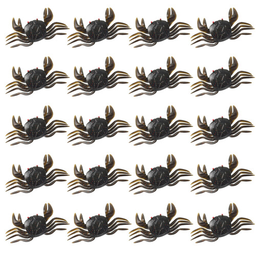 20Pieces Soft Silicone Crabs Lures Set With Flexible-Brown