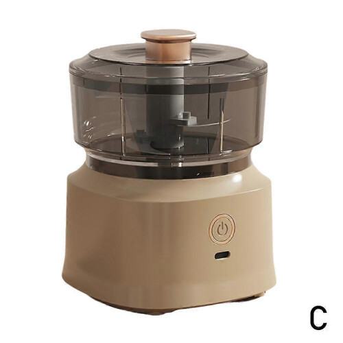 (Brown) Electric Mini Garlic Chopper Kitchen Multifunctional Meat Grinder