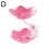 (pink) Soap Dish Flower Shape No Punching Wall Mounted Double Layer Drain 1