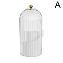 (Transparent white) New Cosmetic Brush Storage Tube Rotating Dust-Proof Eyebrow Pencil Storage Box