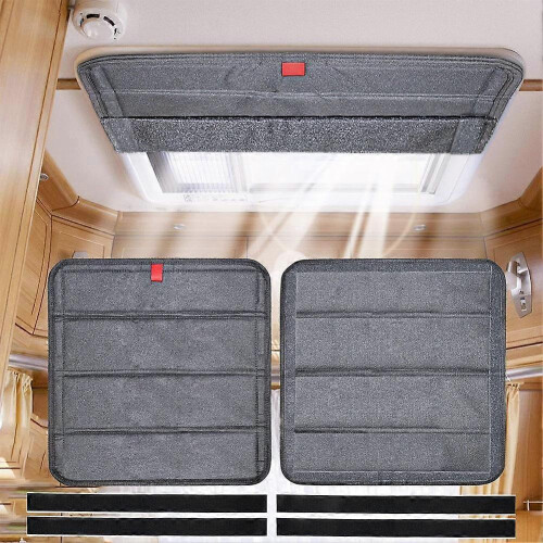 (Black) Rv Window Shade Skylight Cover Shade Foldable Rv Vent Sun Shade 1