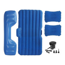 (Blue) Car Inflatable Bed For Car Travel Air Mattress Back Seat Use, Camping Sleep