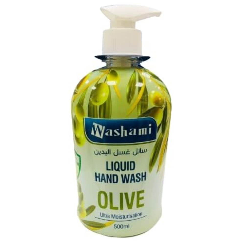 Washami Olive Liquid Hand Wash Ultra Moisturisation | Gentle Hand Cleanser, Antibacterial Hand Wash, Skincare Hand Wash - 500ml