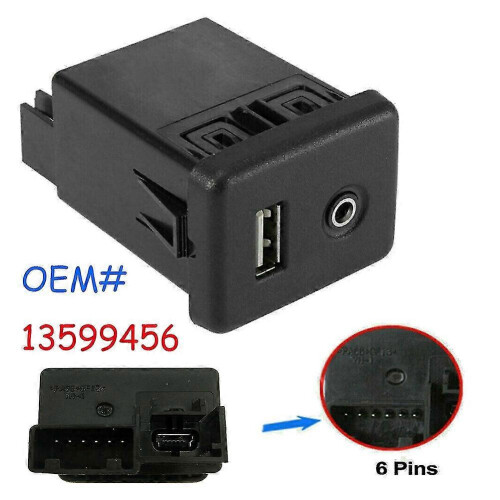 Módulo de puerto de carga USB con conector auxiliar de audio compatible con Opel 13599456 1