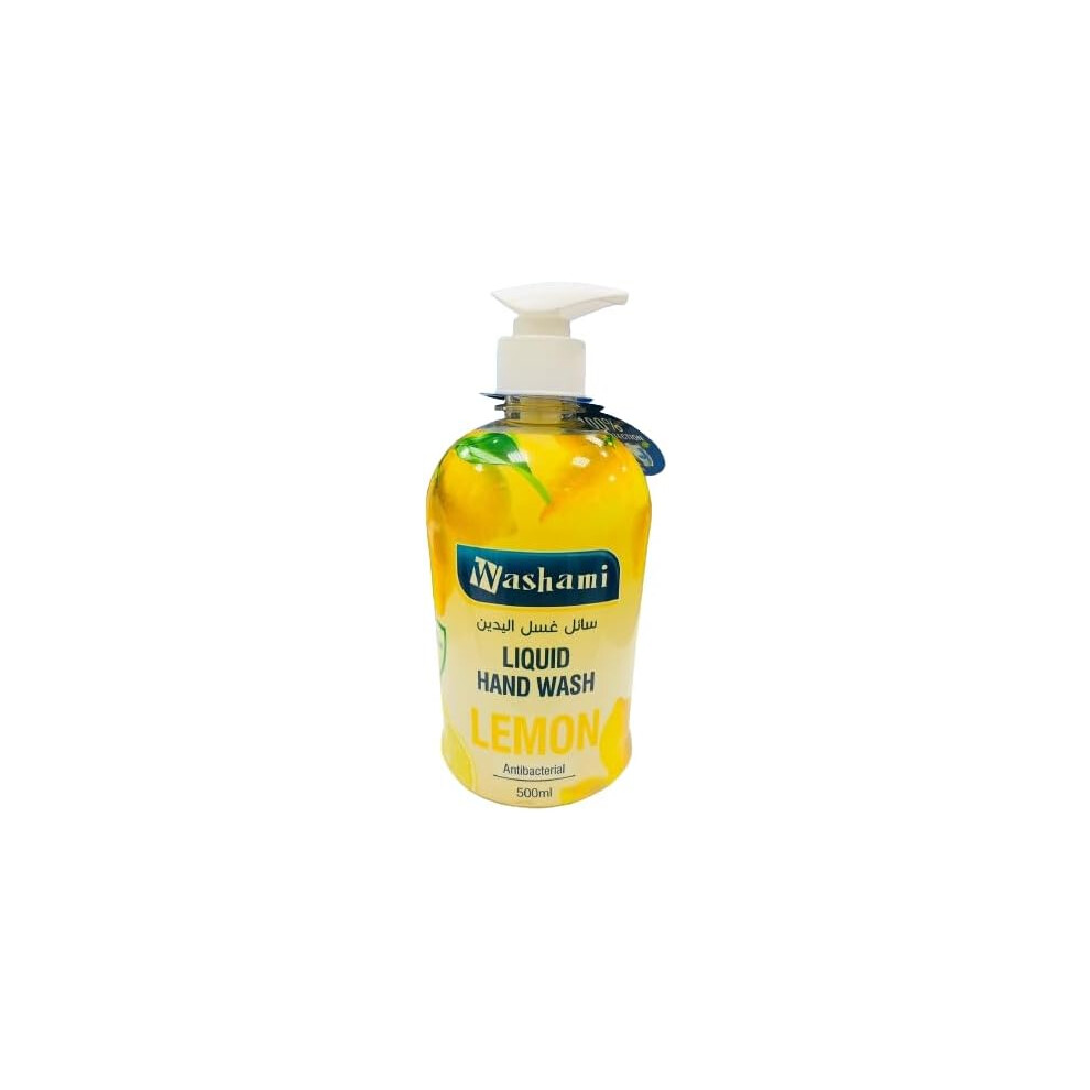 Washami Lemon Liquid Hand Wash | Antibacterial Hand Wash, Liquid Hand Soap, Citrus Hand Wash - 500ml