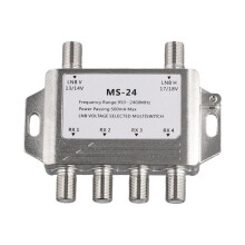 2 in 4 Out DiSEqC 4X2 Schalter Satellitensignal Multischalter LNB Spannung Wählbar 950-24000MHz für TV Receiver