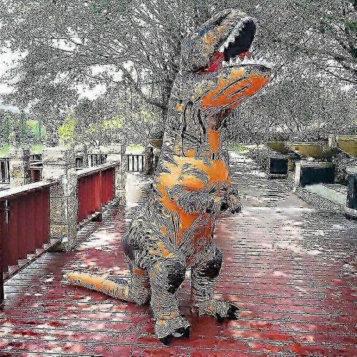 Φουσκωτή Στολή Δεινοσαύρου T-Rex για Ενήλικες και Παιδιά, Φόρεμα Cosplay για Χρισ 1