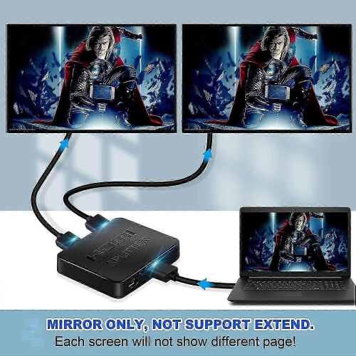 Διαχωριστής HDMI 1 σε 2 Έξοδος, Διαχωριστής HDMI 4K HDMI 3D Διαχωριστής για Διπλές Οθόνε 2