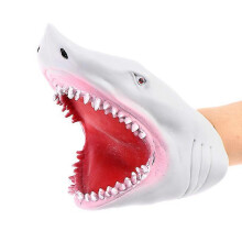 25-26 Shark Hand Puppet Tpr Gray Shark Hand Puppet Glove Telling Story Doll Props