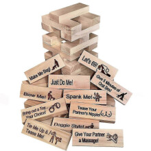 Set di 48 pezzi per serate romantiche: Torre di impilamento in legno, gioco di costruzione per coppie, attività per coppie e idee per serat