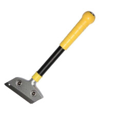 Raschietto per piastra con 10 lame in metallo, raschietto resistente, raschietto universale, nero+giallo, 30 cm