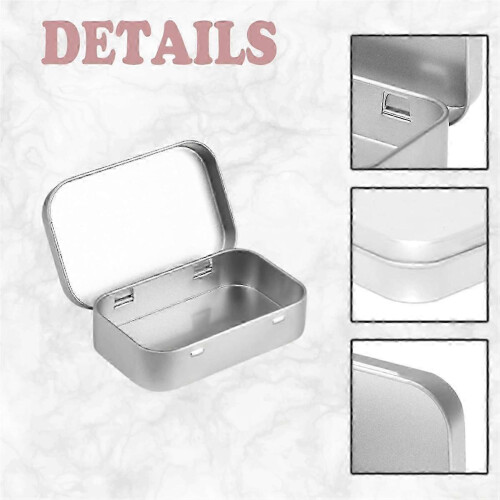 2 PCS Small Storage Box with Lid Rectangular Small Tin Boxes Metal Box with Lid Small Tin Box for Ho Edition 0708 2
