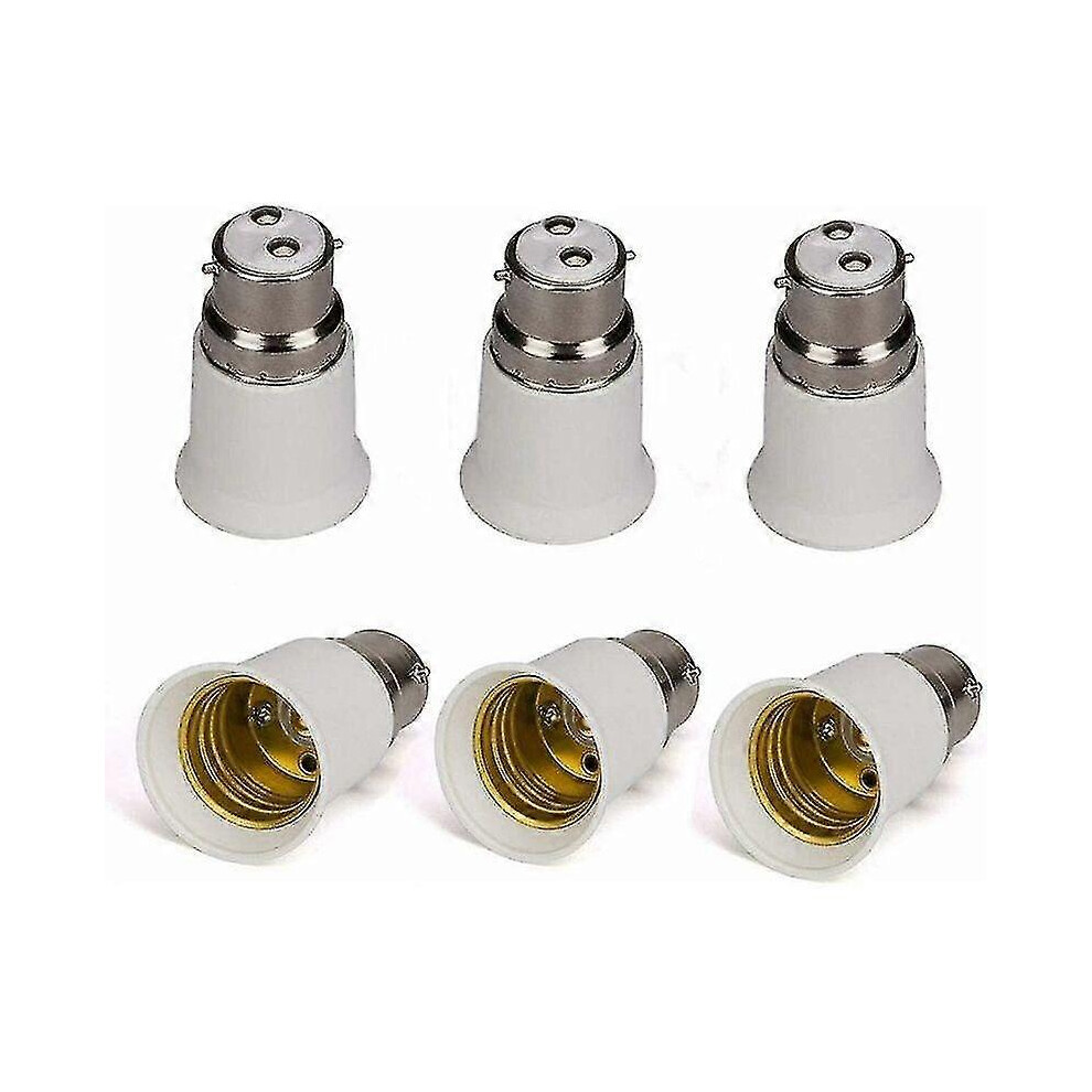Set Of 6 B22 To E27 Bulb Holder Sockets - Led Bulb Adapters 9450876747348