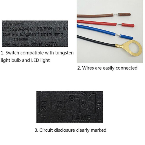 Ld-600s Build-in 3 Way Finger Touch Dimmer On/off Switch Us/eu 1