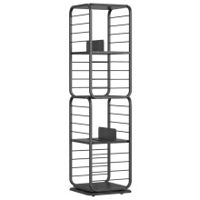 Biblioteca - HELLOSHOP26 - Estante giratória - 4 níveis - Preto - Compacta 43x43x158 cm