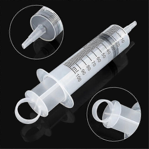 2025 4 Pcs 100Ml Large Syringe with Cap, Individually Sterile Sealed 2