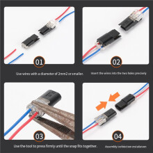 40 Pcs Low Voltage Wire Connectors,No Stripping Wire Connectors Waterproof Car Wire Connectors 2-Pin for Crimp Terminals