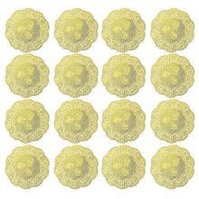 100 Stück moderne Papierdeckchen mit Goldspitzenbesatz, Tellerdeckchen, Untersetzer, kleine Papierdeckchen – Gut
