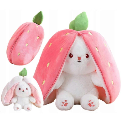 Plüschtier Maskottchen Hase Erdbeere Karotte Kuscheltier 3-in-1 Geschenk