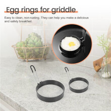 Non Stick Egg Rings,4 In&6 In&8 in Pancake Rings,Fried Egg Poacher Egg Cooking Mold with Oil Brush for Egg Omelet Muffin