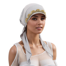 Elastic Cap Quick Easy Wear Comfortable Beanies Caps-Gray os