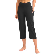 Women Soft High Waist Work Trousers Business Casual-Black S