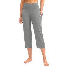 Women Soft High Waist Work Trousers Business Casual-Gray S