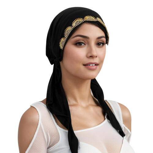 Head Covering Windproof Warm Breathable Headscarf-Black os