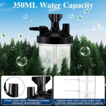 2er-Pack Sauerstoffbefeuchterflasche, Sauerstoffbefeuchterflasche mit 30 cm Langem Adapterschlauch, Tragbare Sauerstoffbefeuchtung
