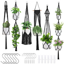Plant Hangers, 6Pack Hanging Planters for Indoor Plants W/Hangers Kit Handmade Macromay Plant Hangers Indoor Flower Pots