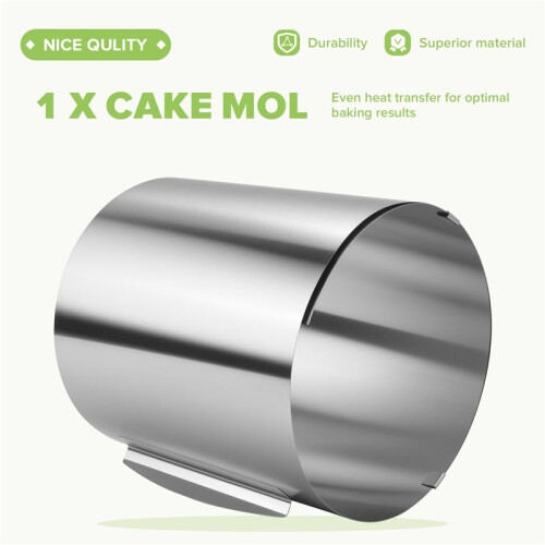 Adjustable Cake Ring High 20 cm - Stainless Steel Baking Ring Adjustable - High Baking Mould for Easy Preparation 1
