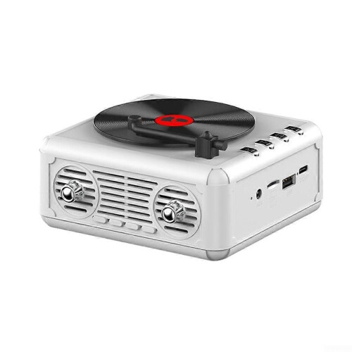 Draagbare cd-speler, 2-in-1 cd-speler en bluetooth-luidspreker, oplaadbare cd-speler via USB met fullrange luidsprekers, wit