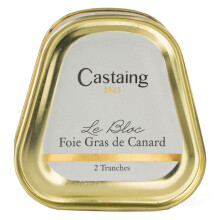 Castaing Block of Duck Liver Tin with 2 Slices 75g
