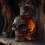 Μπουκάλι καράφας ποτού με πώματα, καράφα Skeletons, καράφα ουίσκι, Gothics Skeletons, Barwa 5