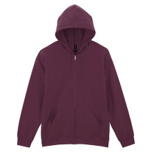 (L, Maroon) Gildan Mens Softstyle Midweight Full Zip Hoodie