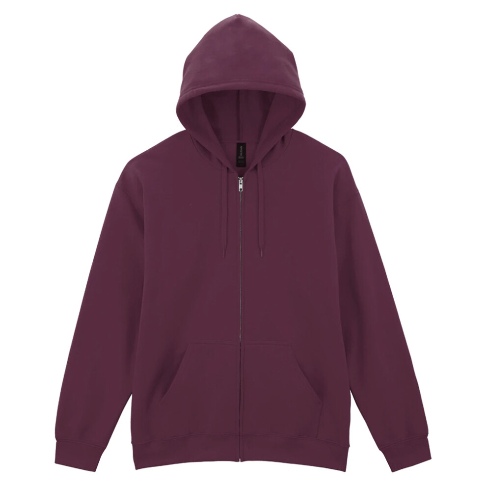 Gildan (L, Maroon) Mens Softstyle Midweight Full Zip Hoodie Multicoloured