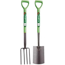 2 X Heavy Duty Carbon Steel Garden Fork And Spade Set Edging Gardening Tool Set