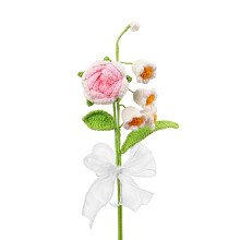 Bouquet de roses tricotées à la main, fleurs en fil doux pour-B