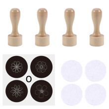 Natural Wood Stamps Set For Personalize Art Projects Includes-D