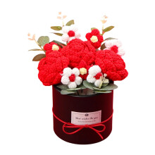 Künstliche gestrickte Blume mit Topf, gehäkelte Rosensträuße-2