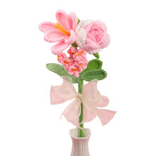 Lovely Handcrafted Yarn Tulips Rose Bouquet Ideal For Shelf-B