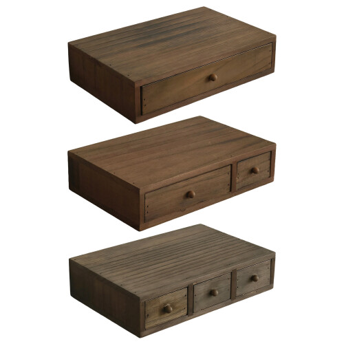 Handcrafted Wooden Organiser Box Storage Container-Two drawers 1